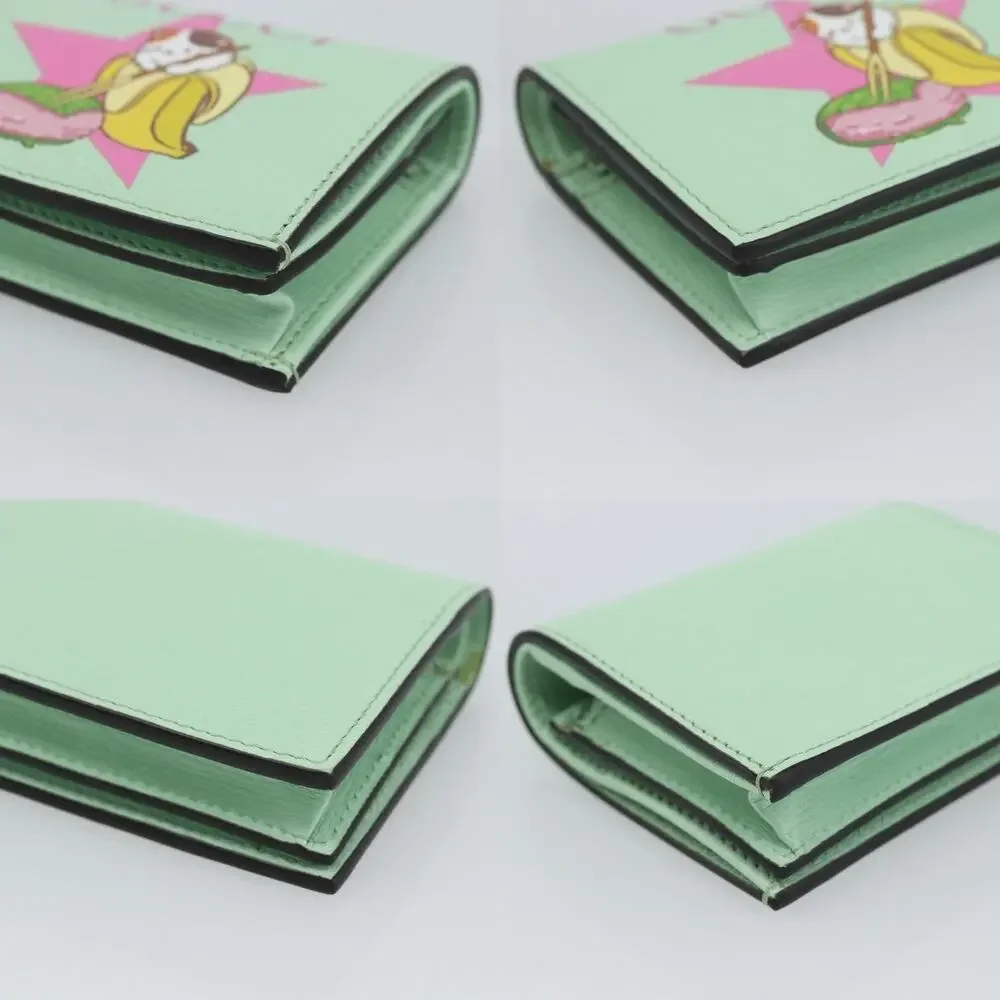 Gucci Leather Bananya Compact Wallet Green